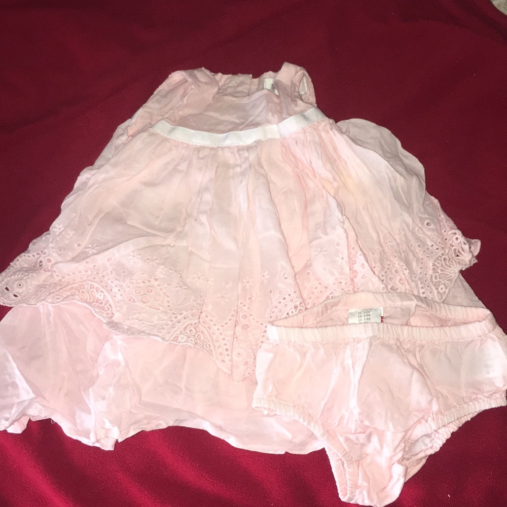 Pink eyelet 2 piece dress